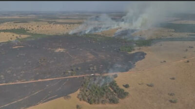 Imagem da notícia Incêndio destrói mais de mil hectares na zona rural de Figueirão e mobiliza prefeitura e voluntários no combate às chama